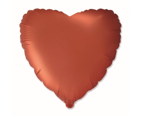 Balon foliowy Serce satynowy pomarańczowy Serduszko 18"