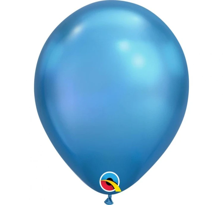 Balon QL 11" 28cm chrom niebieski Zestaw 100 szt.