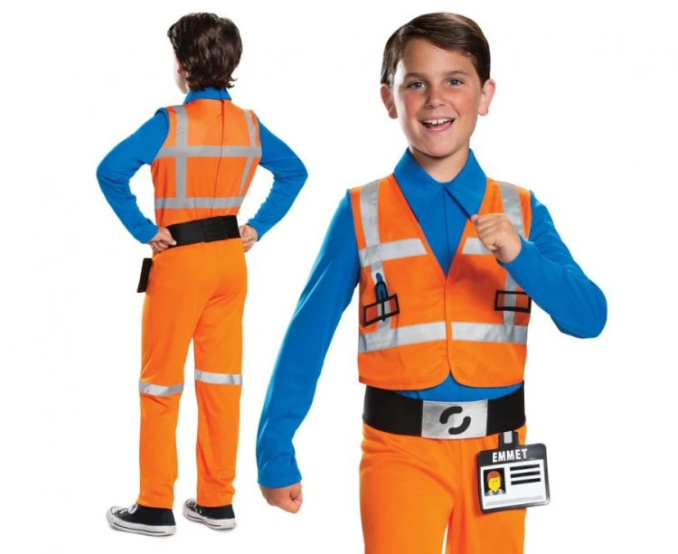Strój Przebranie Emmet Classic kombinezon Lego Warner Bros  rozm M 7-8 lat