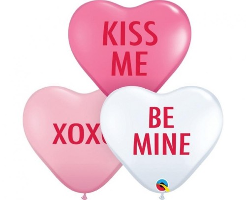 Balon QL 11" HRT Love expression 3 kolory Zestaw 50 szt. Serca