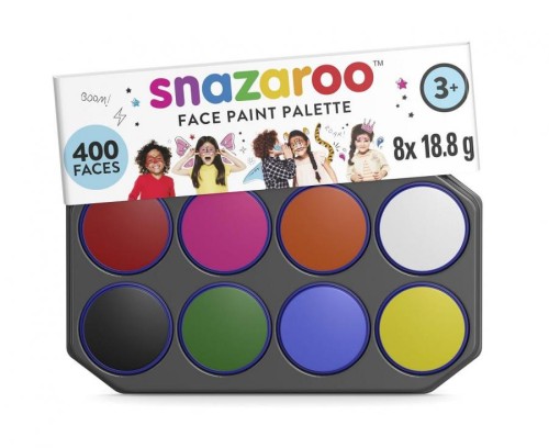 Paleta z farbami do malowania twarzy  8 kolorów po 18 ml Farbki