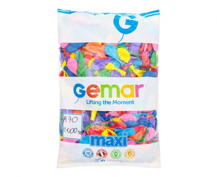 Balony A70 pastel 7" różnokolorowe 1 000 szt. lateksowe