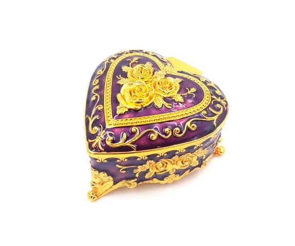 Szkatułka Ozdobna Metalowa w Kształcie Serca na drobiazgi biżuterię  (1).jpg