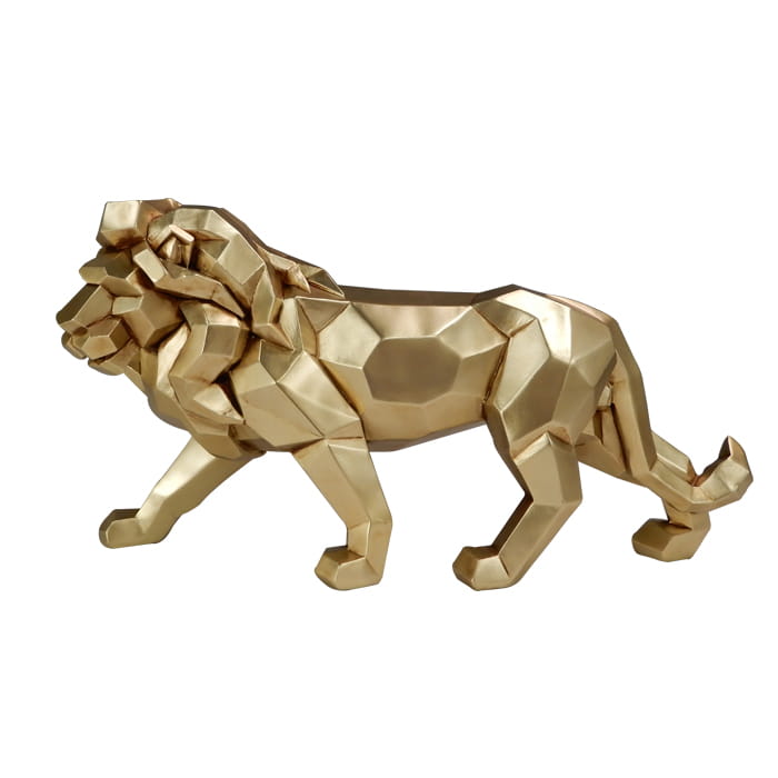 Duża Figurka Złoty Lew 43cm Symbol Siły i Elegancji .jpg