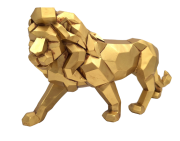 Duża Figurka Złoty Lew 43cm Symbol Siły i Elegancji .png
