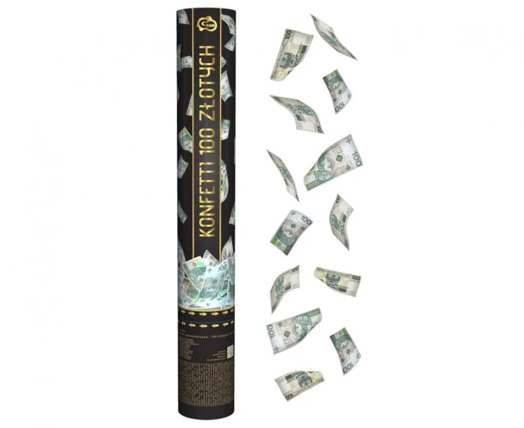 Konfetti pneumatyczne 100 Złotych 40 cm