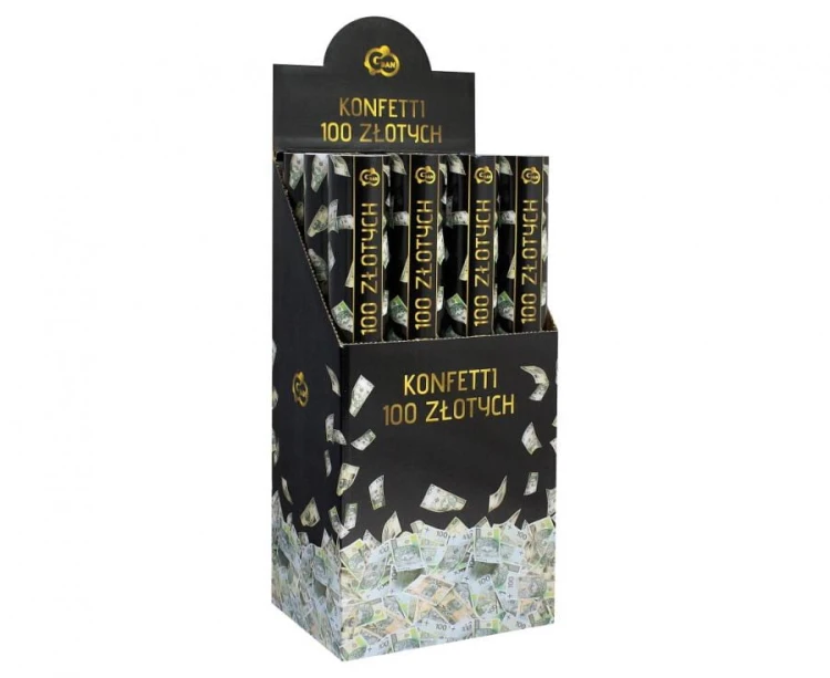 Konfetti pneumatyczne 100 Złotych 40 cm