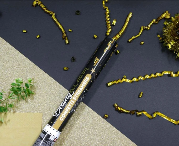 Konfetti pneumatyczne Serpentyny złote 40 cm