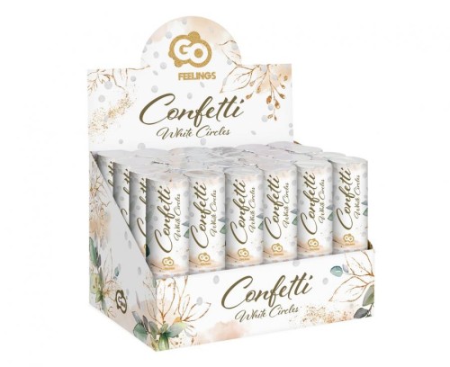 Konfetti pneumatyczne Best Moment kółeczka papierowe białe 15 cm