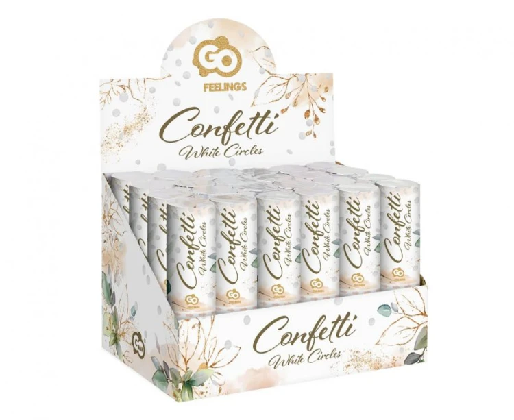 Konfetti pneumatyczne Best Moment kółeczka papierowe białe 15 cm