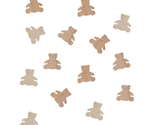 Drewniane konfetti Miś 2,5x2,5 cm 13g dekoracje imprezy