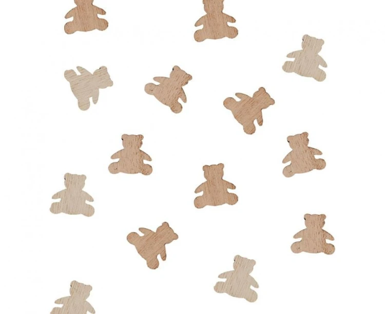 Drewniane konfetti Miś 2,5x2,5 cm 13g dekoracje imprezy