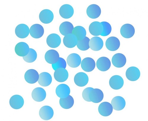 Konfetti foliowe Kółeczka 2 cm 250g, turkusowe