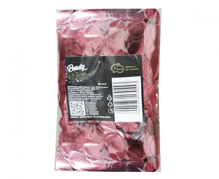 Konfetti foliowe Kółeczka 2 cm 250g różowo-złote
