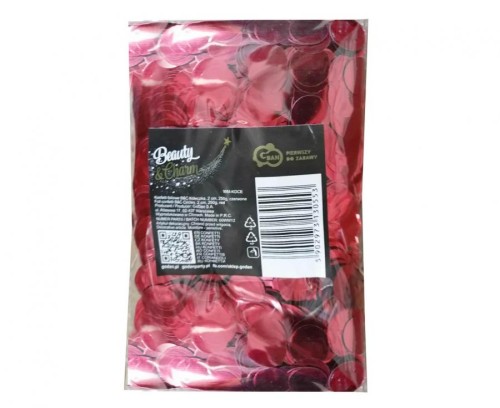 Konfetti foliowe Kółeczka 2 cm 250g czerwone