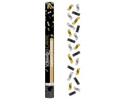 Konfetti pneumatyczne Złoto-srebrno-czarny mix foliowe 60cm