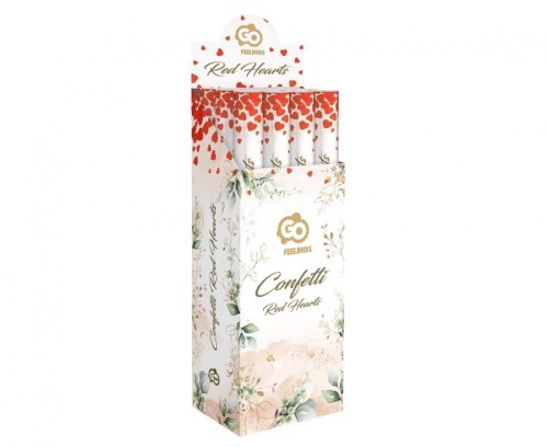 Konfetti pneumatyczne Serca czerwone papierowe 60 cm