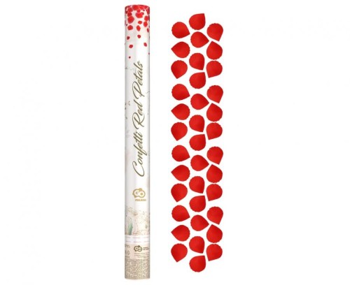 Konfetti pneumatyczne Płatki Róż czerwone tekstylne 60 cm