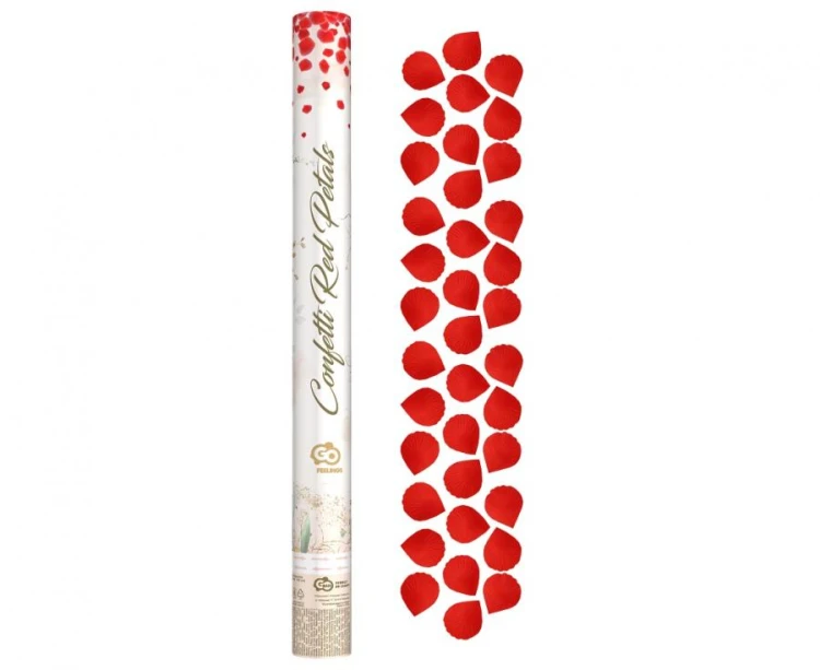 Konfetti pneumatyczne Płatki Róż czerwone tekstylne 60 cm