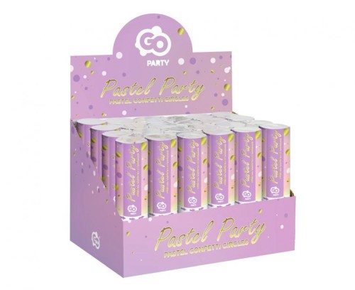 Konfetti pneumatyczne Kółeczka złote liliowe białe 15 cm