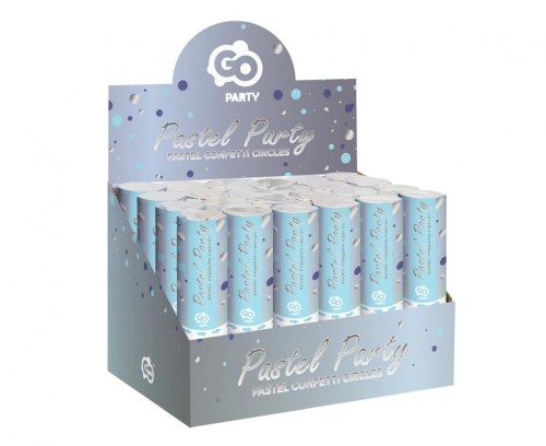 Konfetti pneumatyczne Kółeczka (niebieskie, granatowe, srebrne) / 15 cm