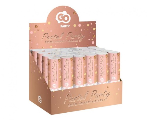 Konfetti pneumatyczne Kółeczka różowe różowo-złote ecru 15 cm