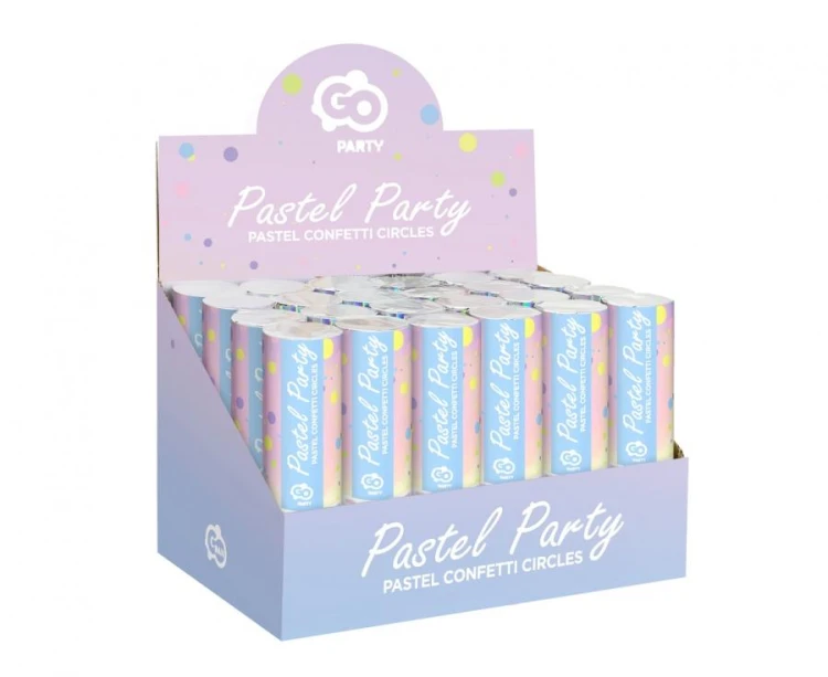 Konfetti pneumatyczne Pastel Party kółeczka papierowe mix pastelowy 15 cm