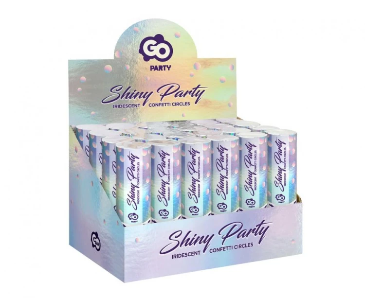 Konfetti pneumatyczne Shiny Party kółeczka foliowe opalizujące 15 cm