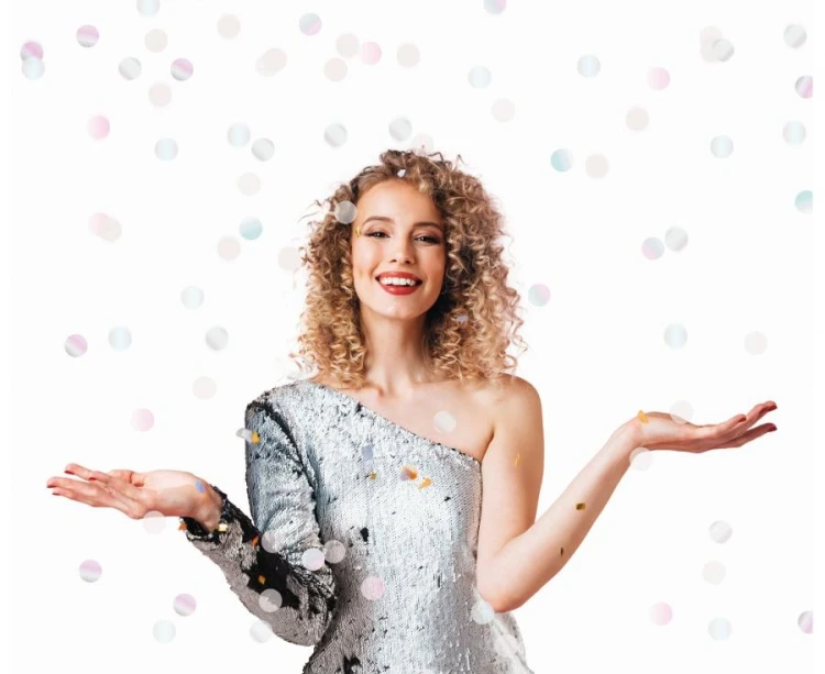 Konfetti pneumatyczne Shiny Party kółeczka foliowe opalizujące 15 cm