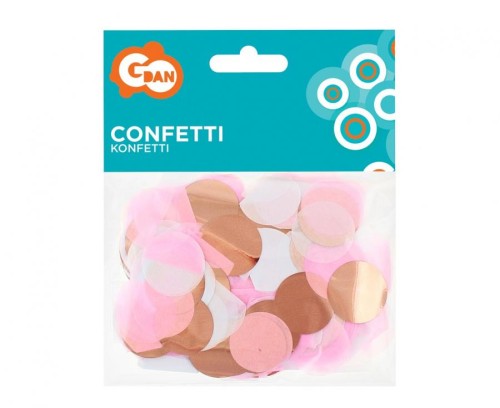 Konfetti Kółeczka papierowo-foliowe różowo-złoty mix 15 g