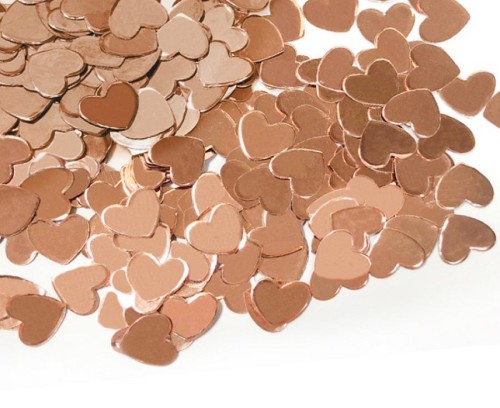 Konfetti papierowe Serca różowo-złote 12 g