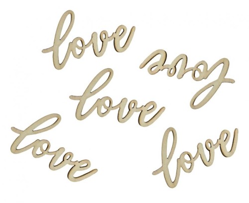 Konfetti drewniane Love 6x3 cm 18 szt.
