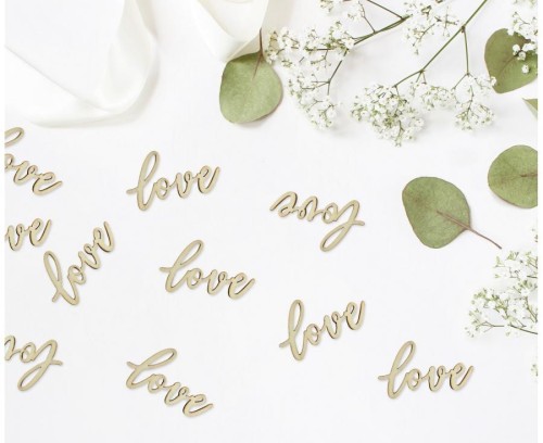 Konfetti drewniane Love 6x3 cm 18 szt.