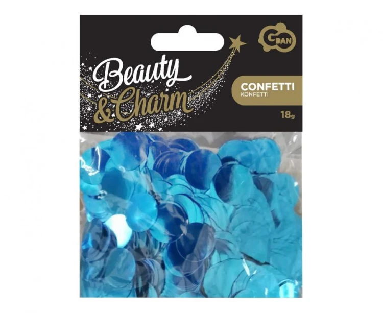 Konfetti foliowe Kółeczka 1.5 cm 18g, turkusowe