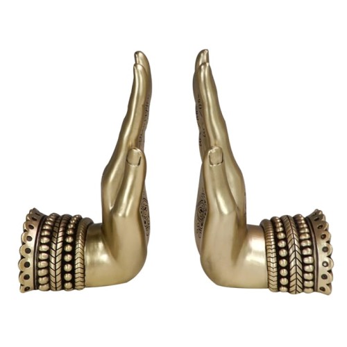 Złoty Bookend Dłonie podpórki do książek Elegancka Dekoracja Biblioteczki  (1).jpg