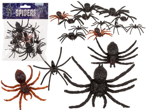 Zestaw Pająków Idealna Dekoracja na Halloween różne wzory 12szt .jpg