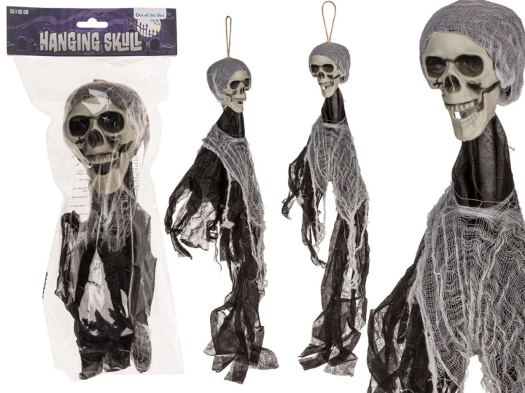 Dekoracja Wisząca Czaszka Upiór Groza na Halloween i Mroczne Imprezy .jpg