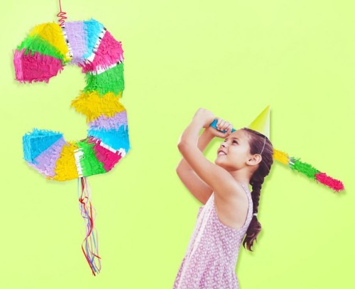 Piniata cyfra 3 pastelowa 50x35x7.5 cm na Urodziny Imprezę Prezent