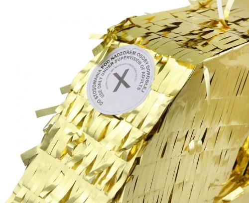 Piniata cyfra 60 metaliczna złota foliowa 50x40.5x8 cm na Urodziny Imprezę Prezent