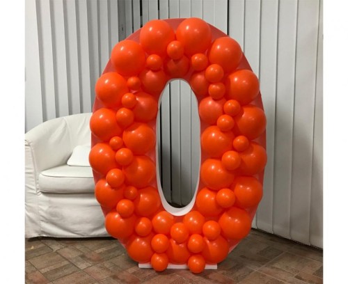 Szablon do wypełniania balonami - cyfra 0