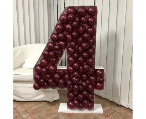 Szablon do wypełniania balonami - cyfra 4