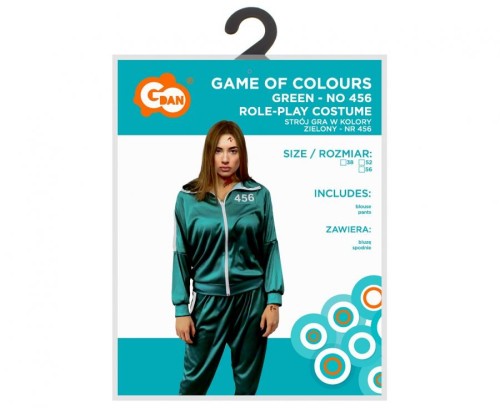 Strój Przebranie Gra w Kolory Zielony rozm. 38