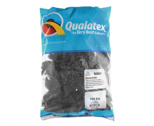 Balony lateksowe QL 28cm 11" pastel czarny 100 szt.