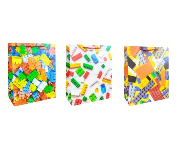 Torebka prezentowa Klocki 40x32x10 cm zestaw 12 sztuk