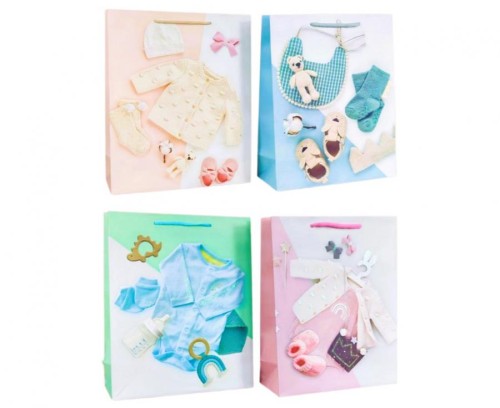 Torebka prezentowa Baby Shower 32x26x10 cm zestaw 12 sztuk