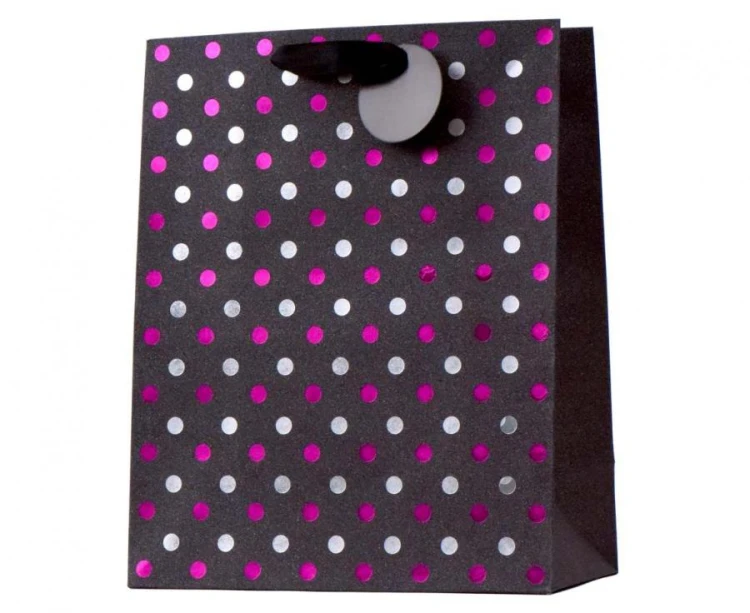 Torebka prezentowa w kropki paski zestaw mix 12 sztuk