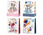 Torebka prezentowa brokat XL 33x45,7x10,2 cm zestaw mix 12 sztuk