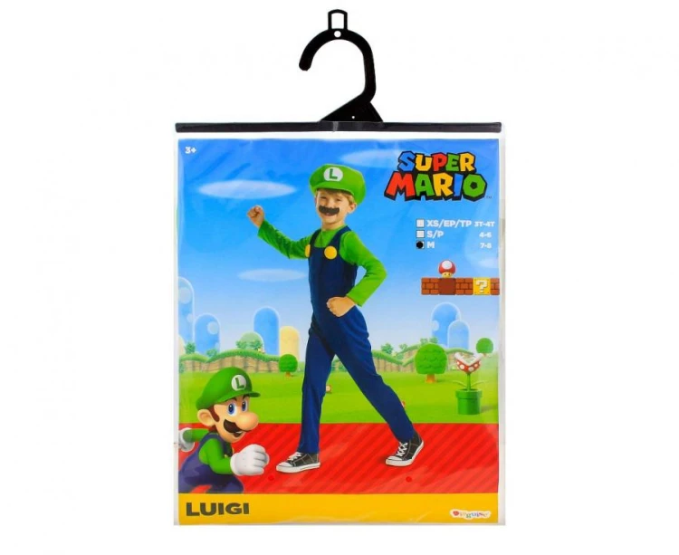 Strój Luigi Fancy Przebranie Kostium Nintendo licencja rozm. M 7-8 lat