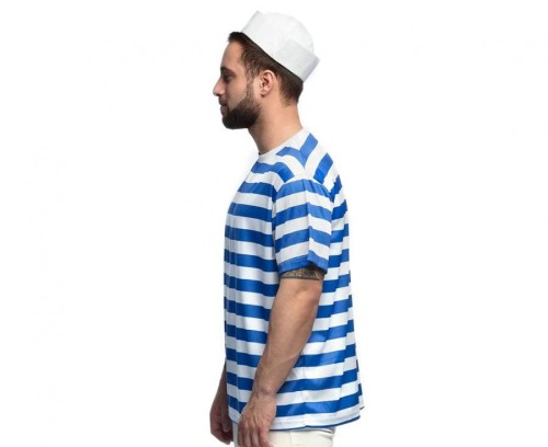 Zestaw dla dorosłych Marynarz Kostium Przebranie Marynarza koszulka czapka rozm M/L