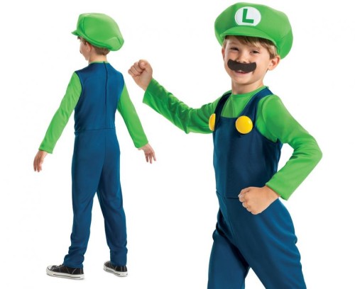 Strój Luigi Fancy Przebranie Kostium Nintendo licencja rozm S 4-6 lat